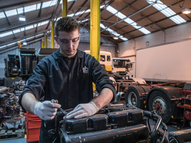 Truck Mechanic working at S&B Automotive
